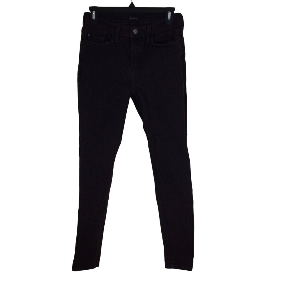 Kancan Womens Cotton Blend Mid Rise Stretch Skinny Denim Jeans Purple Size 26